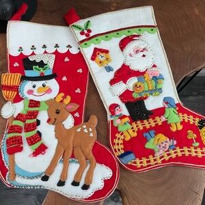 ✨SOLD✨
Vintage handmade and beaded Christmas stockings 🎅🏼